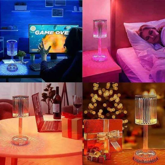 Picture of Crystal Diamond Table Lamp-16 Colors