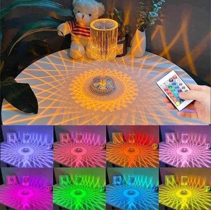 Picture of Crystal Diamond Table Lamp-16 Colors