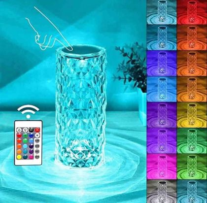 Picture of Crystal Rose Diamond Table Lamp-16 Colors