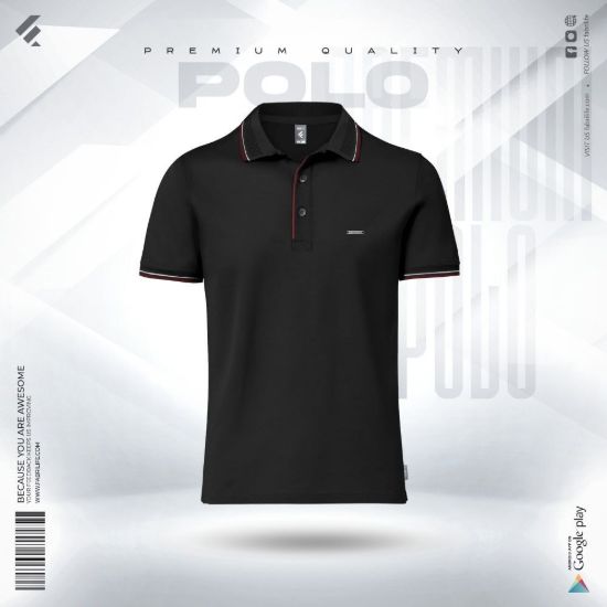 Picture of Premium Double PK Cotton Polo - Black