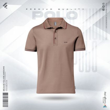 Picture of Premium Double PK Cotton Polo - Light Coffee