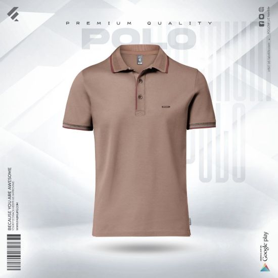Picture of Premium Double PK Cotton Polo - Light Coffee