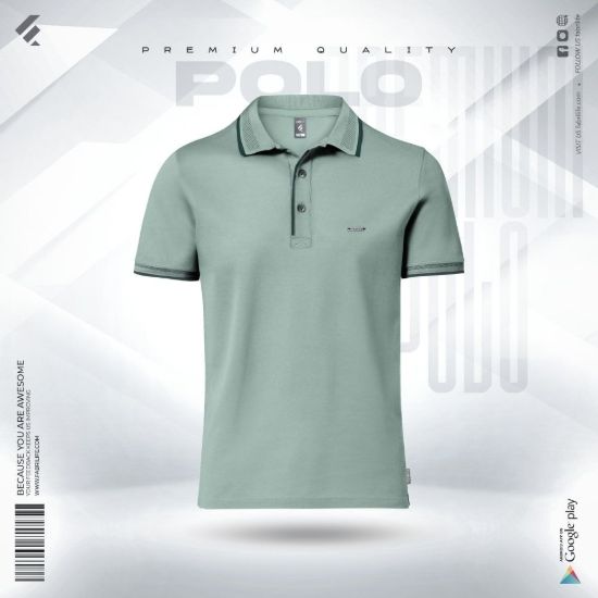 Picture of Premium Double PK Cotton Polo - Ice berg Green