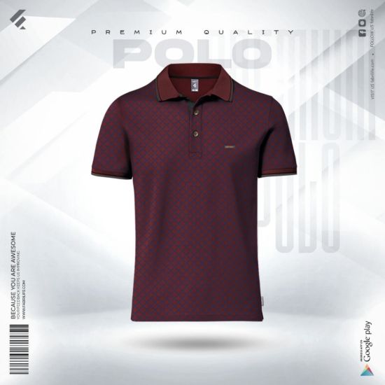 Picture of Premium Elite Edition Double PK Cotton Polo- Marron