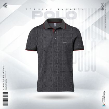 Picture of Premium Elite Edition Double PK Cotton Polo - Anthra Melange