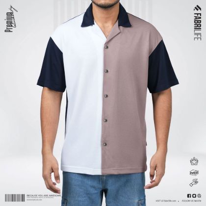 Picture of Premium Cuban Shirt - Lavenderash White