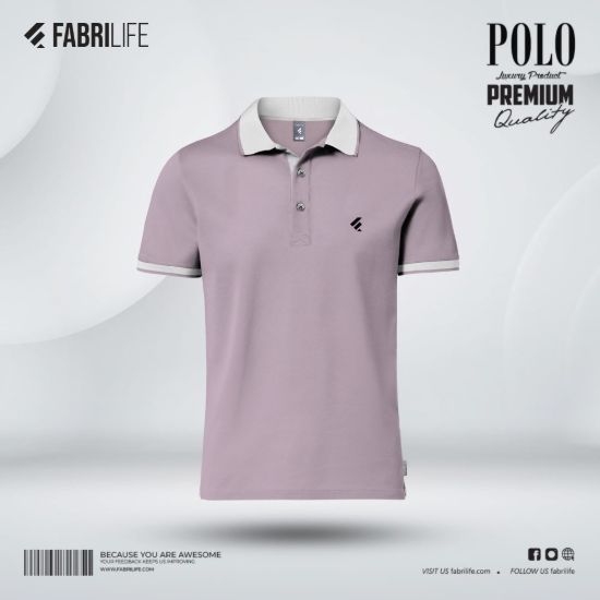 Picture of Single Jersey Knitted Cotton Polo - Lavendarash