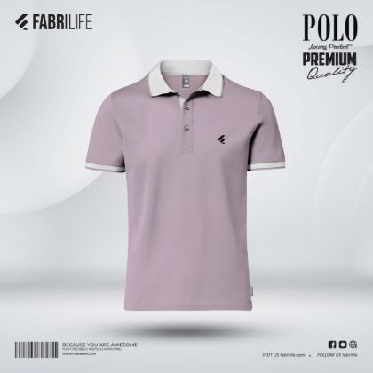 Picture of Single Jersey Knitted Cotton Polo - Lavendarash