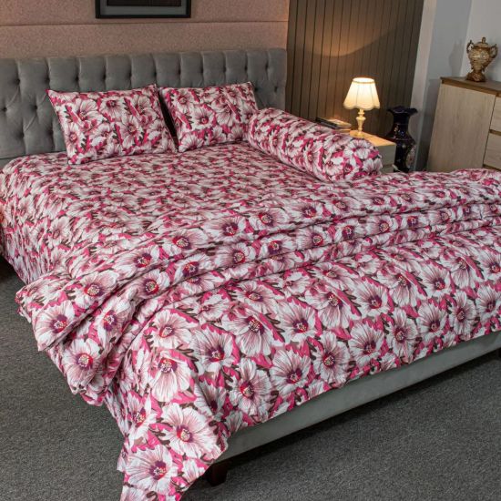 Picture of China Rose Print – Pink Comforter Bedding Set (5Pcs)