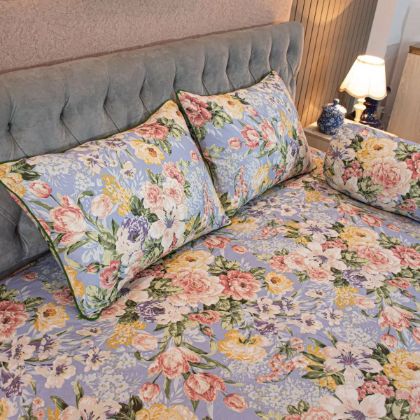 Picture of Monsoon Blooms – Heather Blue Comforter Set (5Pcs)