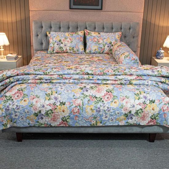 Picture of Monsoon Blooms – Heather Blue Comforter Set (5Pcs)