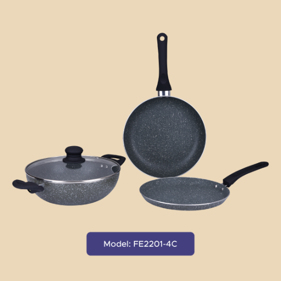 Picture of Gazi Non-Stick Cookware Set - FE 2201 - 4C (Ash)