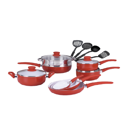 Picture of Gazi Non-Stick Cookware Set - PRC-16C Red