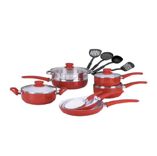 Picture of Gazi Non-Stick Cookware Set - PRC-16C Red
