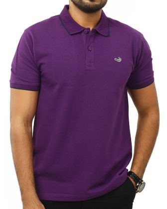 Picture of Crocodile Solid Polo T-Shirt Violet