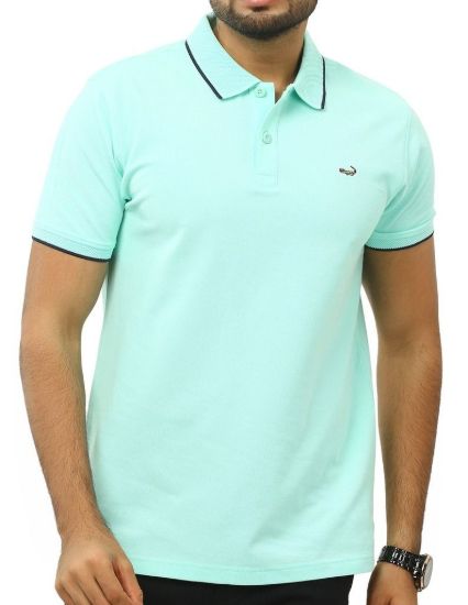 Picture of Crocodile Solid Polo T-Shirt Mint Blue