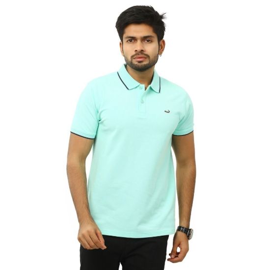 Picture of Crocodile Solid Polo T-Shirt Mint Blue