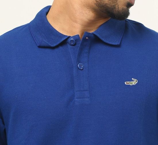 Picture of Crocodile Solid Polo T-Shirt Navy Blue