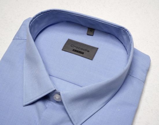 Picture of Crocodile Formal Shirt Blue Micro Check