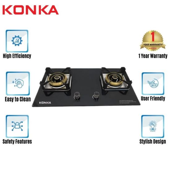 Picture of KONKA DOUBLE BURNER GAS COOKER GA-KG03 (KGA-BGS30)-LPG