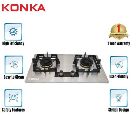 Picture of KONKA DOUBLE BURNER GAS COOKER GA-KG02 (KGA-BGS08)-LPG