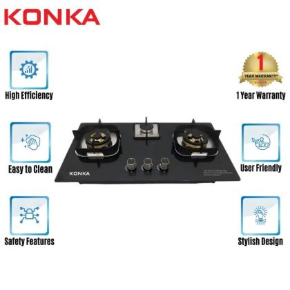 Picture of KONKA THREE BURNER GAS COOKER GA-KG04 (KGA-BGS21)-LPG