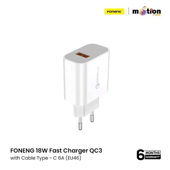 Picture of FONENG 18W Fast Charger QC3 with Cable Type - C 6A