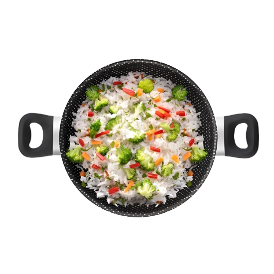 Picture of TEFAL RIO RED SIMPLY CHEF KADAI 28 CM WITH GLASS LID