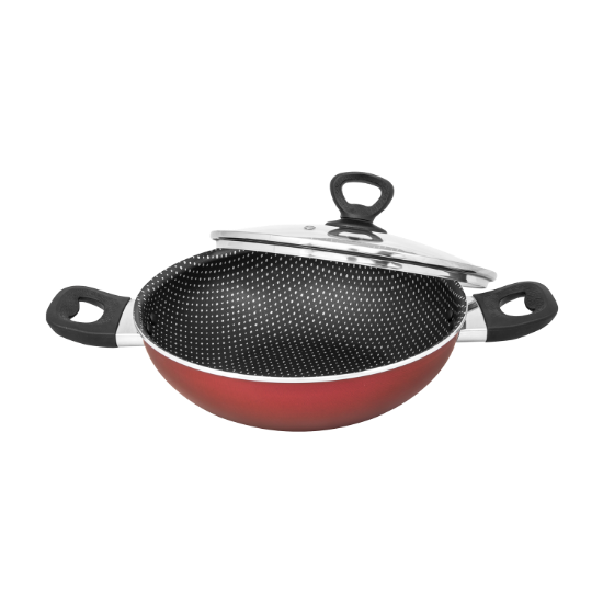 Picture of TEFAL RIO RED SIMPLY CHEF KADAI 28 CM WITH GLASS LID