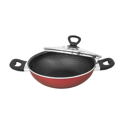 Picture of TEFAL RIO RED SIMPLY CHEF KADAI 24 CM WITH GLASS LID