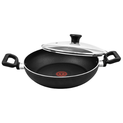 Picture of TEFAL GREYISH BLACK DELICIA KADAI 28 CM WITH GLASS LID