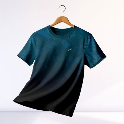 Picture of Premium Sports Active Wear T-shirt - Teal & Black Contrast