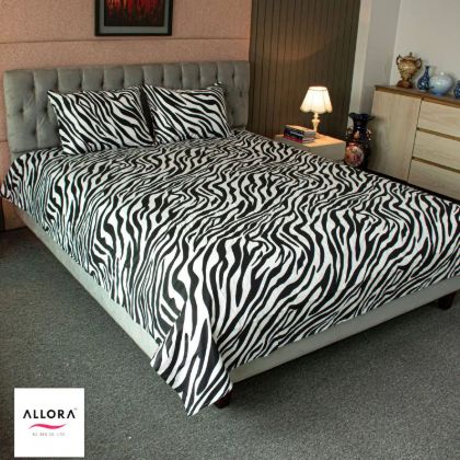 Picture of Zebra Printed King Allora Bed Sheet – Black