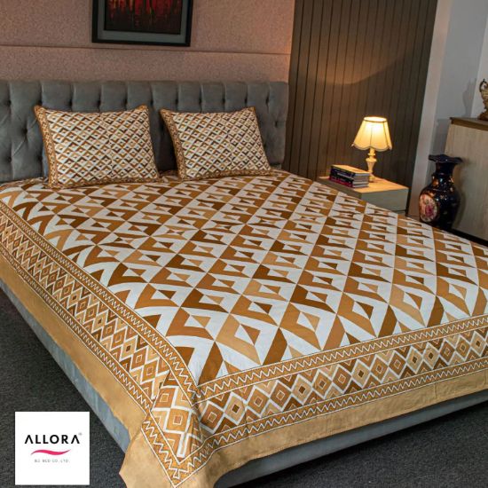 Picture of Pattern Play Printed Allora Bed sheet – Brown Magic