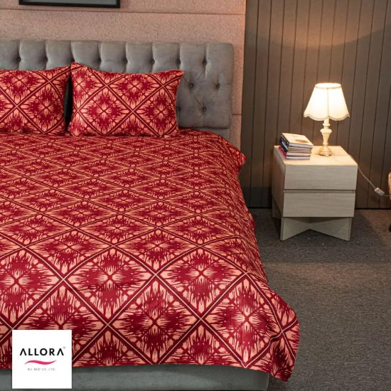 Picture of Maroon Pattern Printed Bed sheet