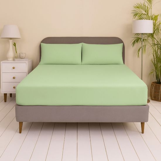 Picture of Allora Cotton Fitted Bed Sheet – Mint