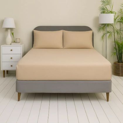 Picture of Allora Cotton Fitted Bed Sheet – Beige