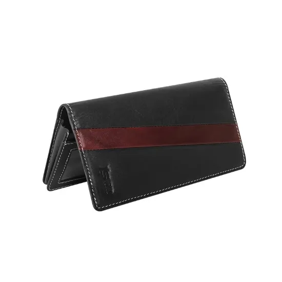Picture of Handcrafted Maroon Streak Leather Long Wallet SB-W244