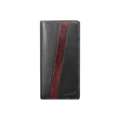 Picture of Handcrafted Maroon Streak Leather Long Wallet SB-W244
