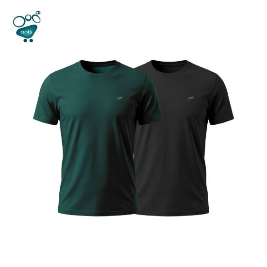 Picture of Mens Premium Blank T-shirt - Black & Green Combo