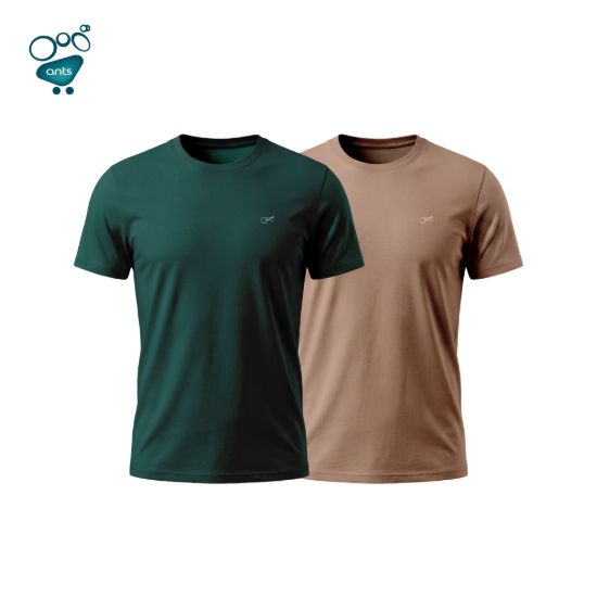 Picture of Mens Premium Blank T-shirt - Light Coffee & Green Combo