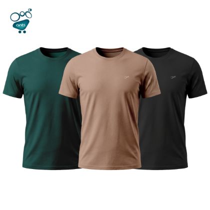 Picture of Mens Premium Blank T-shirt - Black, Green & light Coffee combo