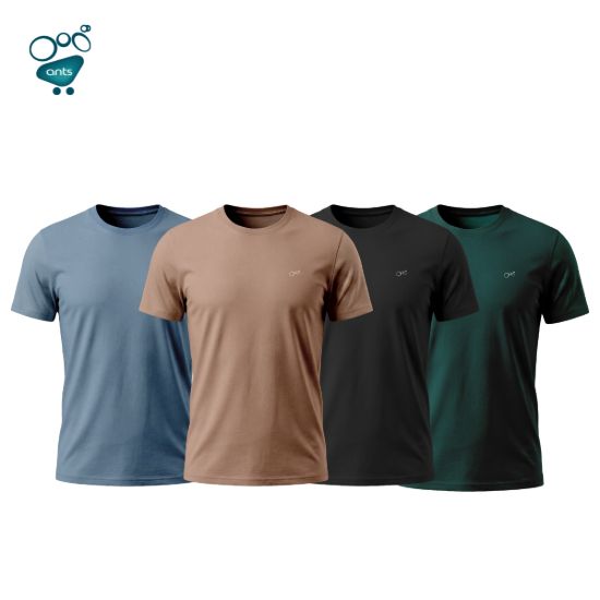 Picture of Mens Premium Blank T-shirt - Black, Light Coffee, Green & Stellar Combo