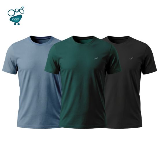 Picture of Mens Premium Blank T-shirt - Black, Green & Stellar Combo