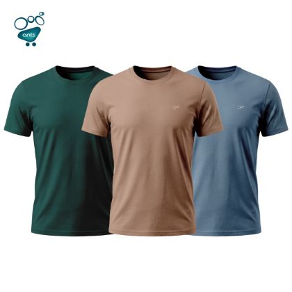 Picture of Mens Premium Blank T-shirt - Green, Light Coffee & Stellar Combo