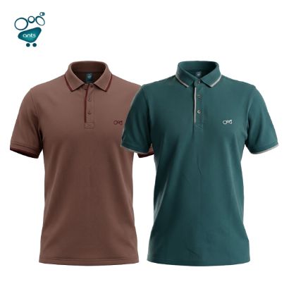 Picture of Premium Double PK Cotton Polo - Light Coffee & Teal Combo