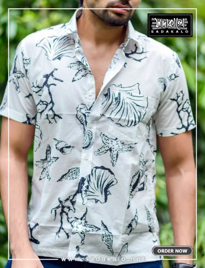 Picture of Top Quality Fashionable Men's Casual Printed Cotton Shirt