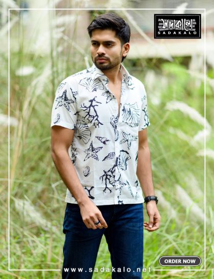 Picture of Top Quality Fashionable Men's Casual Printed Cotton Shirt