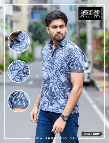 Picture of Stylish Men's Fashion Cotton Fabric Casual Printed Shirt