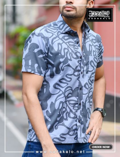 Picture of Stylish Men's Fashion Cotton Fabric Casual Printed Shirt